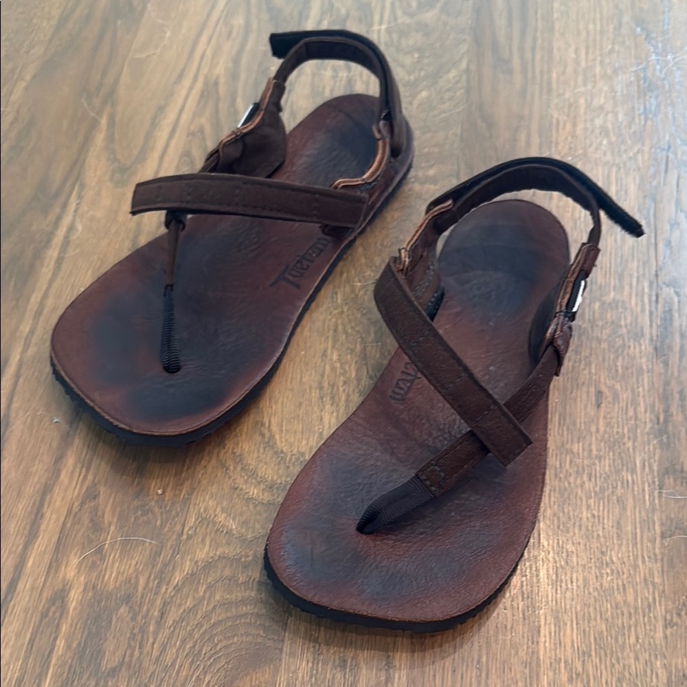 Men’s Toetem Alpha Black Bear Brown Leather Sandals